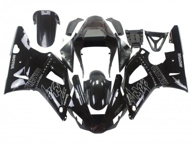 Billigste Yamaha YZF 1000 R1 Motorrad Verkleidung 2000-2001 - Glanzendes Schwarz Weiss Monster Motul
