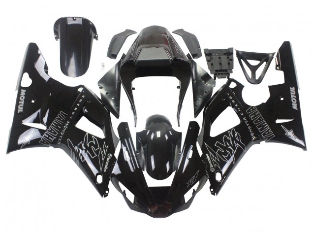 Billigste Yamaha YZF 1000 R1 Motorrad Verkleidung 2000-2001 - Glanzendes Schwarz Weiss Monster Motul