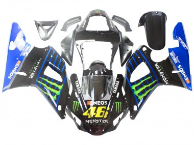 Billigste Yamaha YZF 1000 R1 Motorrad Verkleidung 2000-2001 - Blau Schwarz Grun Monster Yamalube ENEOS 46
