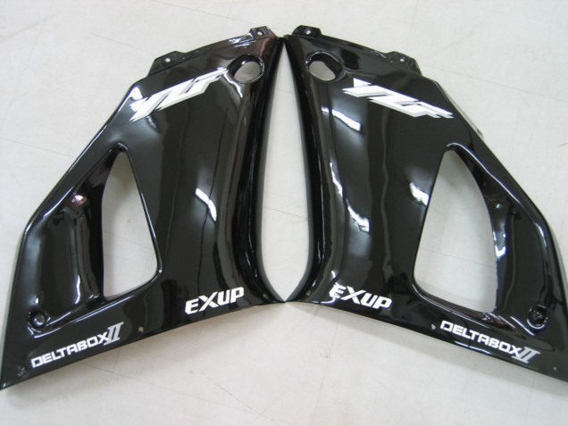 Billigste Yamaha YZF 1000 R1 Motorrad Verkleidung 2000-2001 - Glanzendes Schwarz Weiss Aufkleber