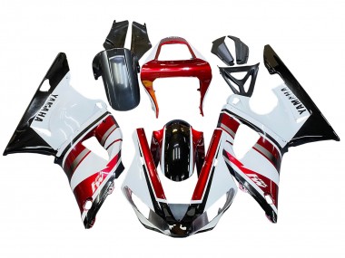 Billigste Yamaha YZF 1000 R1 Motorrad Verkleidung 2000-2001 - Rot Weiss Glanzendes Schwarz