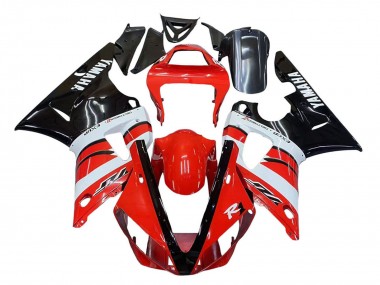Billigste Yamaha YZF 1000 R1 Motorrad Verkleidung 2000-2001 - Rot Weiss Glanzendes Schwarz