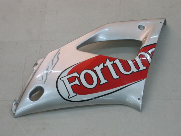 Billigste Yamaha YZF 1000 R1 Motorrad Verkleidung 2000-2001 - Silber Rot Fortuna Motul