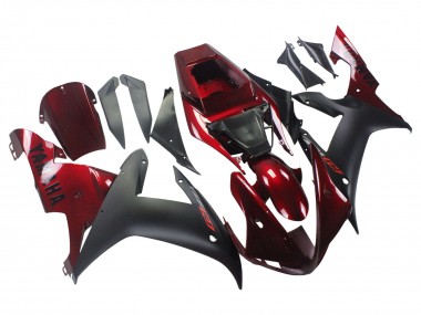 Billigste Yamaha YZF 1000 R1 Motorrad Verkleidung Kit 2002-2003 - Rot Matt Schwarz