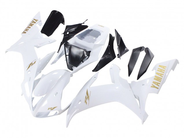 Billigste Yamaha YZF 1000 R1 Motorrad Verkleidung 2002-2003 - Weiss Gold Aufkleber