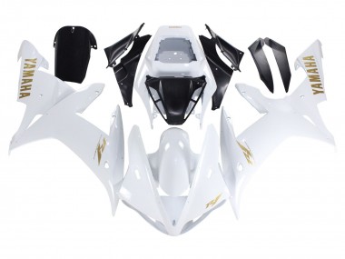 Billigste Yamaha YZF 1000 R1 Motorrad Verkleidung 2002-2003 - Weiss Gold Aufkleber