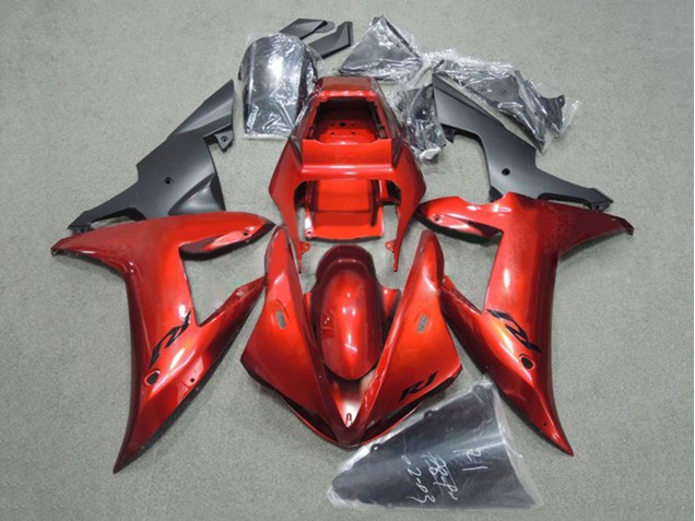 Billigste Yamaha YZF 1000 R1 Motorrad Verkleidung 2002-2003 - Rot Matt Schwarz
