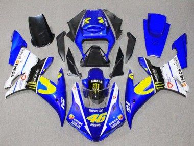 Billigste Yamaha YZF 1000 R1 Motorrad Verkleidung 2002-2003 - Blau Weiss Schwarz Gelb Monster 46
