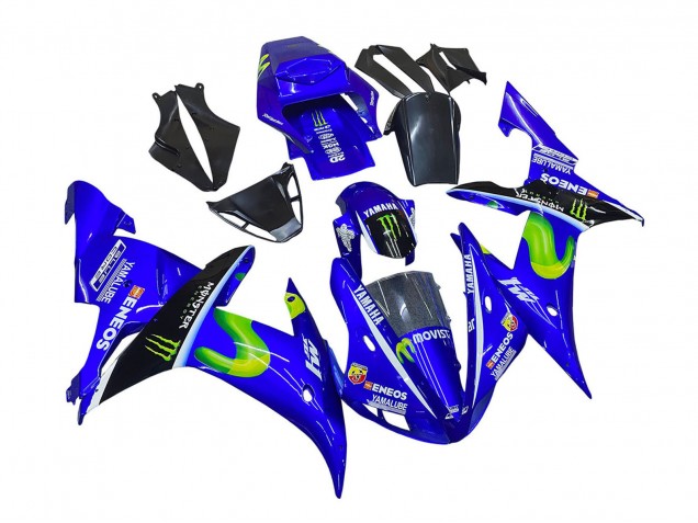 Billigste Yamaha YZF 1000 R1 Motorrad Verkleidung 2002-2003 - Blau Schwarz Grun MoviStar ENEOS Monster