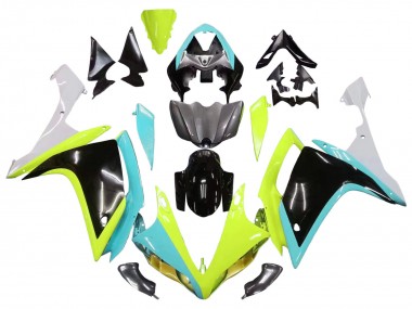 Billigste Yamaha YZF 1000 R1 Motorrad Verkleidung 2007-2008 - Hellblau Limetten Grun Schwarz