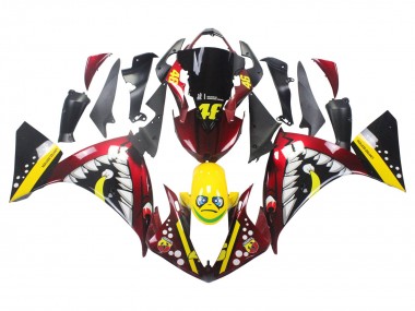 Billigste Yamaha YZF 1000 R1 Motorrad Verkleidung 2009-2011 - Rot Gelb Schwarz Hai 46