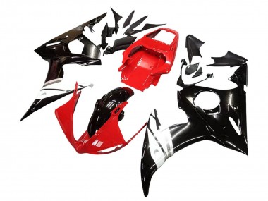 Billigste Yamaha YZF R6S Motorrad Verkleidung 2006-2009 - Rot Weiss Glanzendes Schwarz