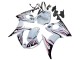 Billigste Yamaha YZF R6S Motorrad Verkleidung 2006-2009 - Weiss mit Dunkel Schwarz Flamme