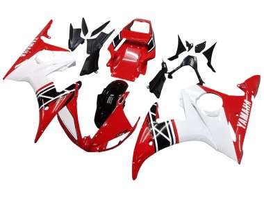 Billigste Yamaha YZF R6S Motorrad Verkleidung 2006-2009 - Weiss Rot Glanzendes Schwarz