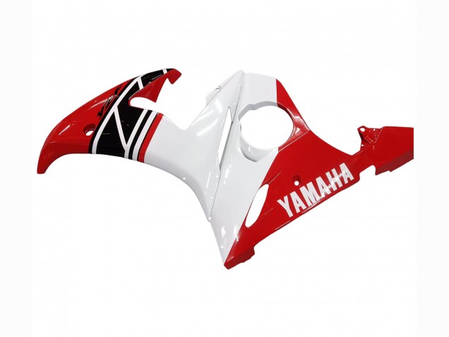 Billigste Yamaha YZF R6S Motorrad Verkleidung 2006-2009 - Weiss Rot Glanzendes Schwarz