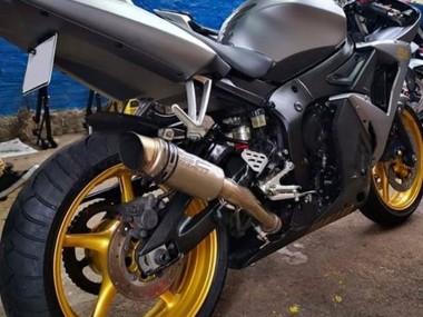 Billigste Yamaha YZF R6S Motorrad Verkleidung 2006-2009 - Matt Grau Matt Schwarz Gold Aufkleber
