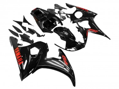 Billigste Yamaha YZF R6S Motorrad Verkleidung 2006-2009 - Glanzendes Schwarz Rot