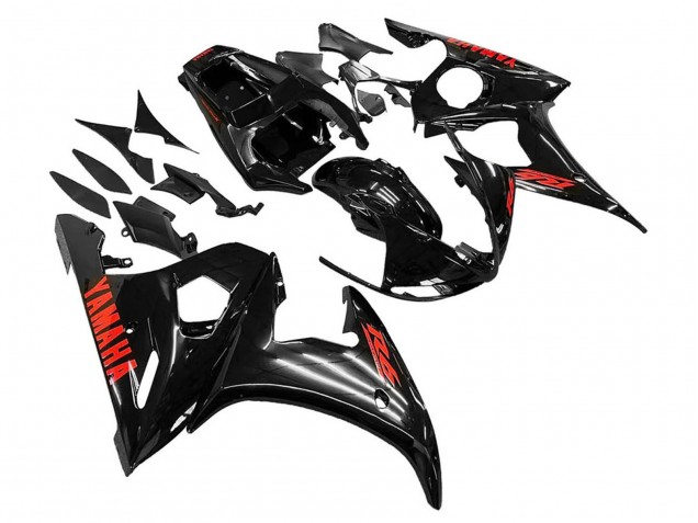 Billigste Yamaha YZF R6S Motorrad Verkleidung 2006-2009 - Glanzendes Schwarz Rot