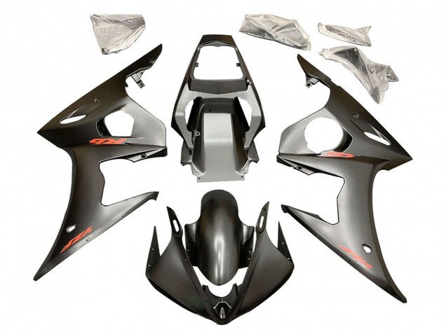 Billigste Yamaha YZF R6S Motorrad Verkleidung 2006-2009 - Matt Schwarz Rot Aufkleber
