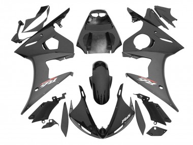 Billigste Yamaha YZF R6S Motorrad Verkleidung 2006-2009 - Glanzendes Schwarz Matt Schwarz