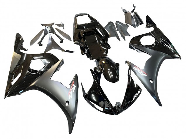 Billigste Yamaha YZF R6S Motorrad Verkleidung 2006-2009 - Glanzendes Schwarz Matt Schwarz Gold Chameleon