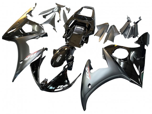 Billigste Yamaha YZF R6S Motorrad Verkleidung 2006-2009 - Glanzendes Schwarz Matt Schwarz Gold Chameleon
