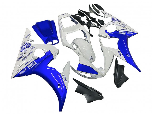 Billigste Yamaha YZF 600 R6 Motorrad Verkleidung 2005 - Weiss Blau Yamalube