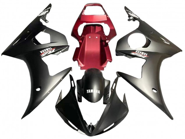 Billigste Yamaha YZF 600 R6 Motorrad Verkleidung 2005 - Matt Schwarz Rot