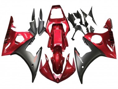 Billigste Yamaha YZF 600 R6 Motorrad Verkleidung 2005 - Rot Matt Schwarz