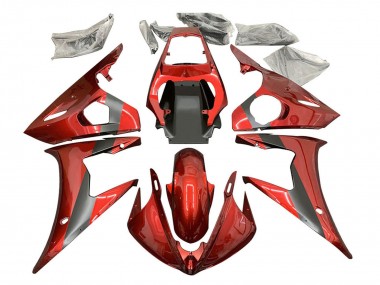 Billigste Yamaha YZF 600 R6 Motorrad Verkleidung 2005 - Rot Matt Schwarz