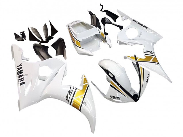 Billigste Yamaha YZF 600 R6 Motorrad Verkleidung 2005 - Weiss Gold Schwarz