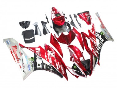 Billigste Yamaha YZF 600 R6 Motorrad Verkleidung 2006-2007 - Weiss Rot Schwarz Grun Monster Milwaukee