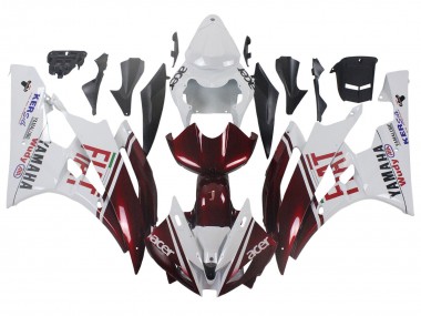 Billigste Yamaha YZF 600 R6 Motorrad Verkleidung 2006-2007 - Weiss Kastanienbraun Rot Fiat Acer Yamalube