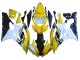 Billigste Yamaha YZF 600 R6 Motorrad Verkleidung 2006-2007 - Gelb Weiss Glanzendes Schwarz Motul