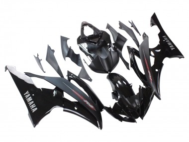 Billigste Yamaha YZF 600 R6 Motorrad Verkleidung 2008-2016 - Glanzendes Schwarz Matt Schwarz