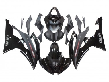 Billigste Yamaha YZF 600 R6 Motorrad Verkleidung 2008-2016 - Glanzendes Schwarz Matt Schwarz