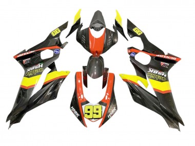 Billigste Yamaha YZF 600 R6 Motorrad Verkleidung 2008-2016 - Gelb Orange Schwarz Carbonfaser Stil