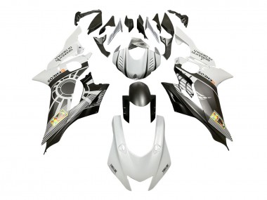 Billigste Yamaha YZF 600 R6 Motorrad Verkleidung 2017-2025 - Weiss Grau Matt Schwarz ENEOS Semakin Didepan