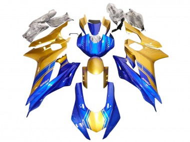 Billigste Yamaha YZF 600 R6 Motorrad Verkleidung 2017-2023 - Gold Blau