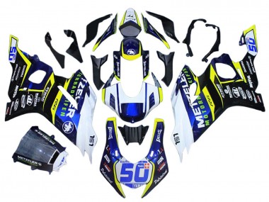 Billigste Yamaha YZF 600 R6 Motorrad Verkleidung 2017-2025 - Weiss Gelb Blau