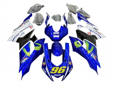 Billigste Yamaha YZF 600 R6 Motorrad Verkleidung 2017-2025 - Weiss Blau Schwarz Grun MoviStar Semakin Didepan