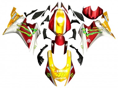 Billigste Yamaha YZF 600 R6 Motorrad Verkleidung 2017-2023 - Gold Rot Grun Monster