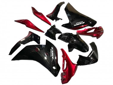 Billigste Honda CBR250RR Motorrad Verkleidung 2011-2015 - Glanzendes Schwarz Rot
