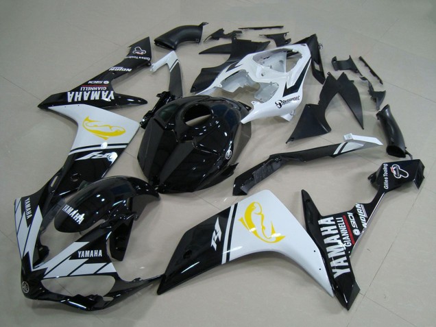 Billigste Yamaha YZF R1 Motorrad Verkleidung 2007-2008 - Weiss Schwarz Gelb Dolphin