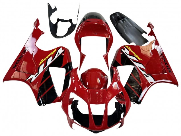 Billigste Honda VTR1000 Motorrad Verkleidung 2000-2006 - Rot Schwarz Streifen Rennen