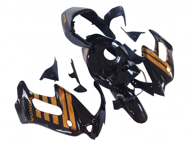 Billigste Honda VTR1000F Motorrad Verkleidung 1997-2005 - Glanzendes Schwarz Gold