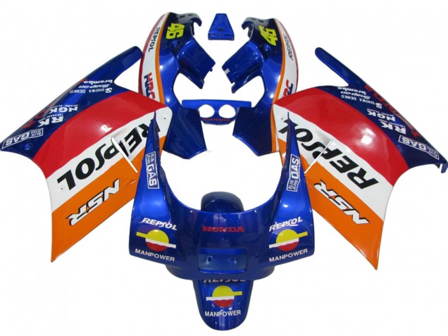 Billigste Honda NSR250R Motorrad Verkleidung 1988-1989 - Orange Weiss Rot Blau Repsol