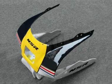 Billigste Honda NSR250R Motorrad Verkleidung 1988-1989 - Weiss Gelb Gold Glanzendes Schwarz
