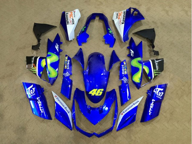 Billigste Kawasaki Z1000 Motorrad Verkleidung 2010-2013 - Weiss Blau Gelb Monster