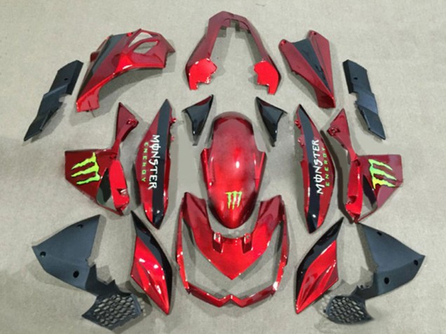 Billigste Kawasaki Z1000 Motorrad Verkleidung 2010-2013 - Rot Glanzendes Schwarz Grun Monster